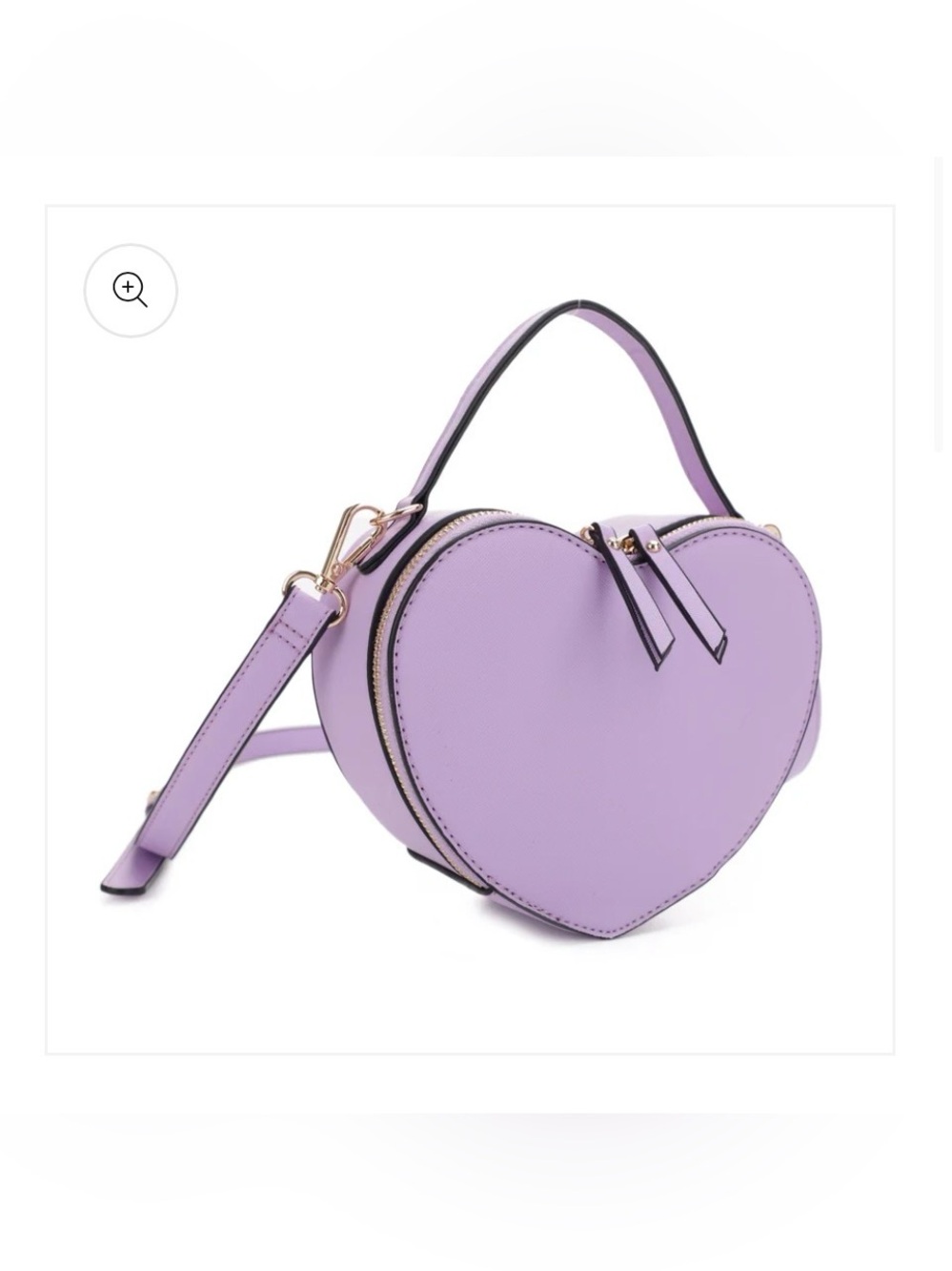 Trendeology Pearla Heart Crossbody Bag w/ Top Handle, Lavender purple NWOT